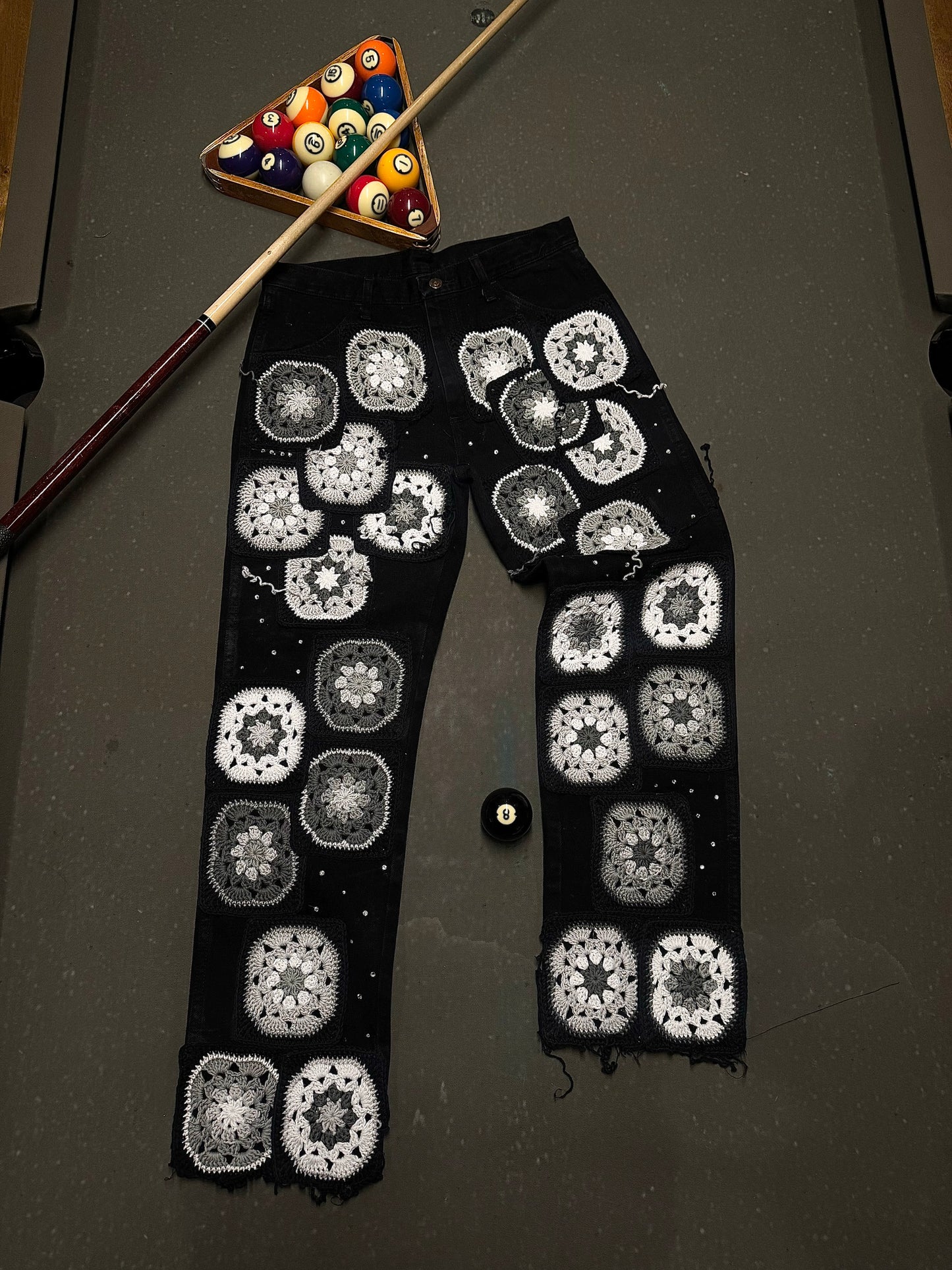 Black Patchwork Jeans