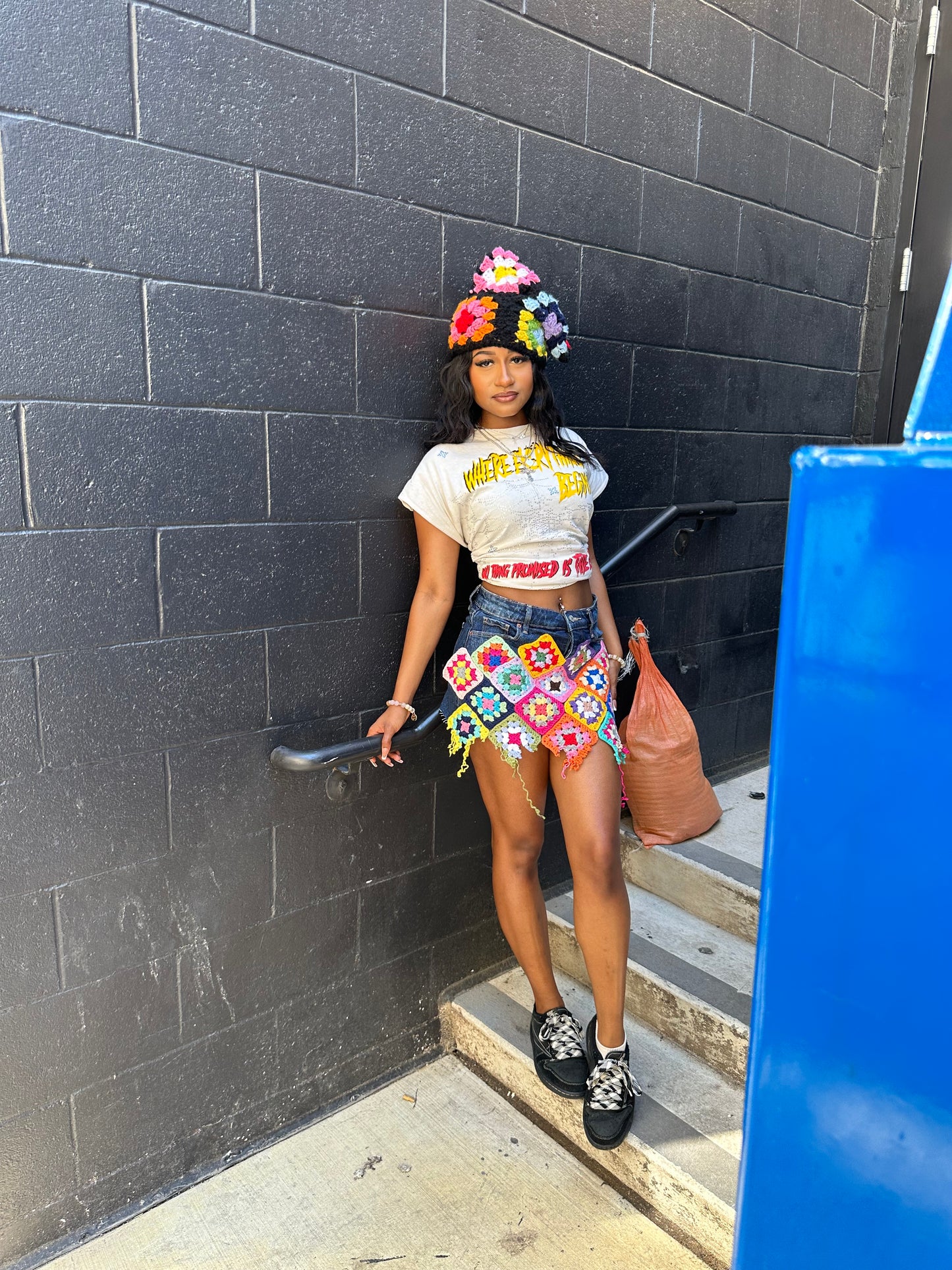 Patchwork Mini Skirt